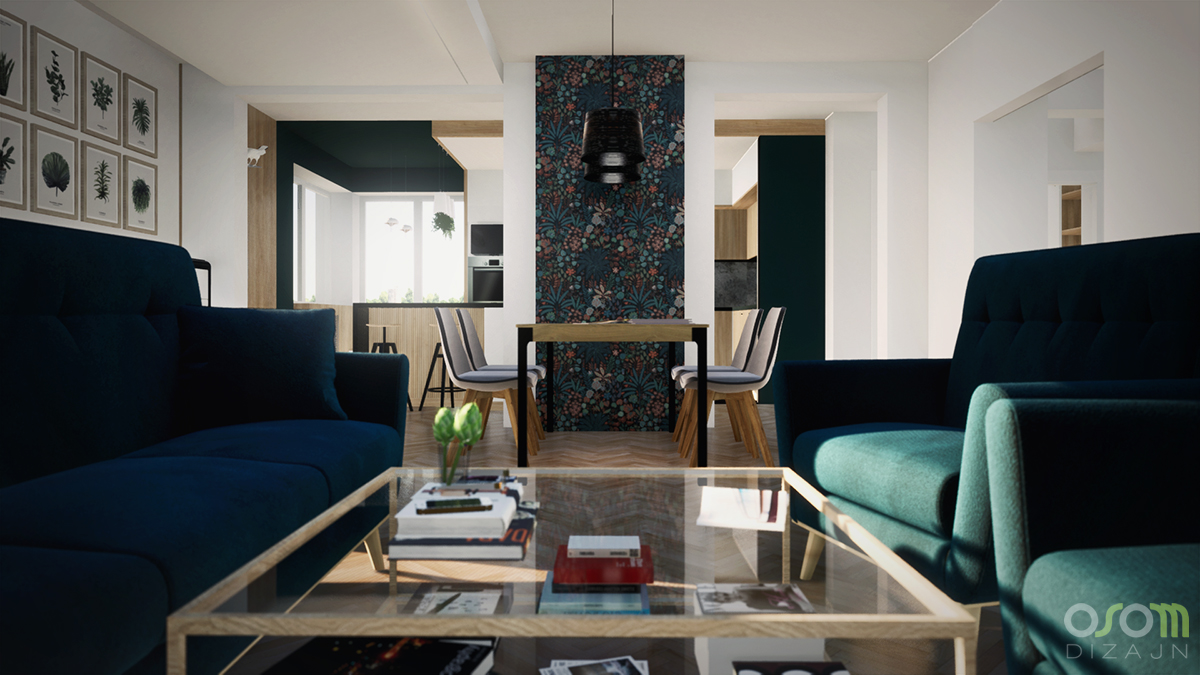 Projekt aranżacji wnętrz mieszkania w Łodzi